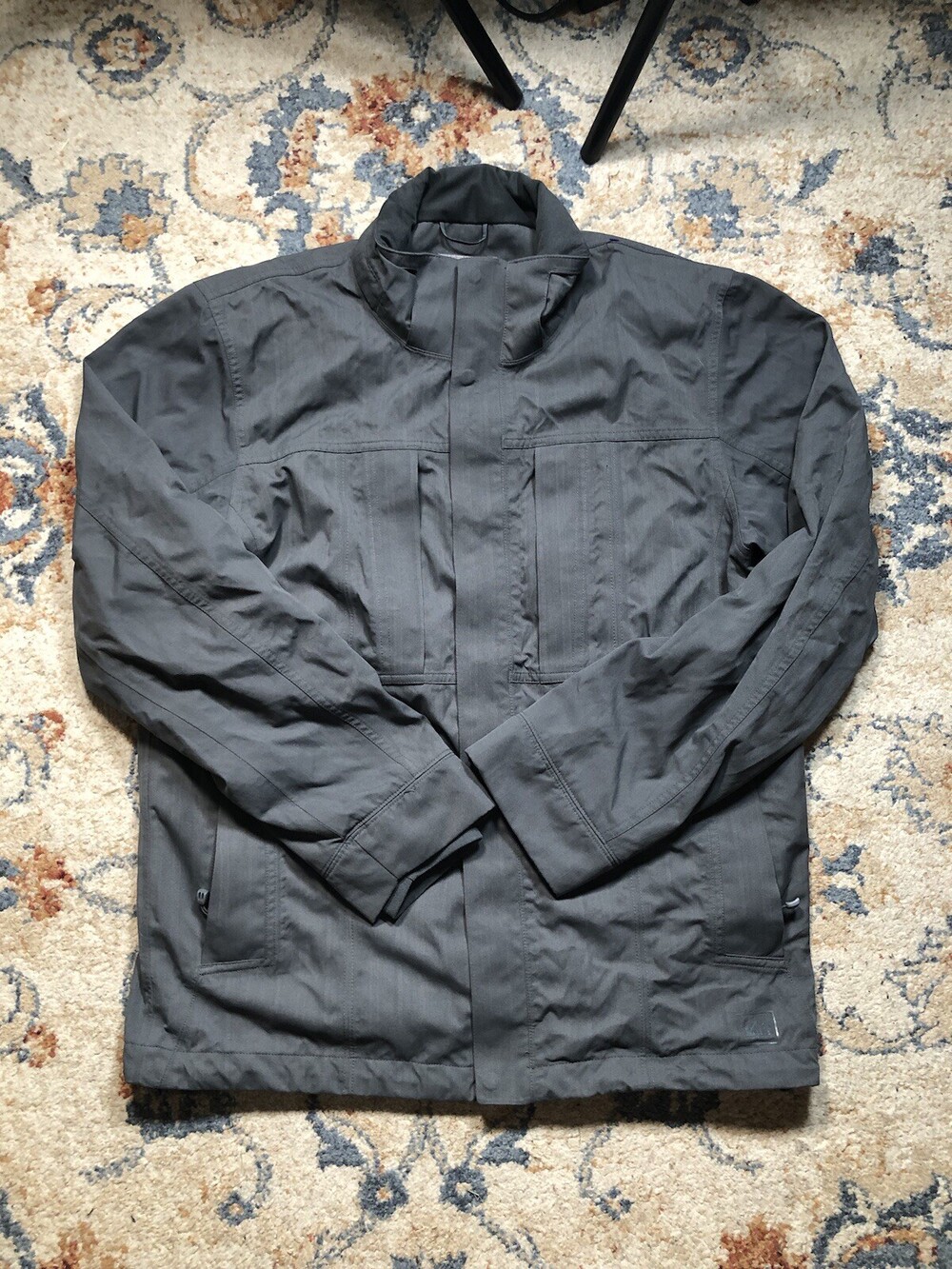 REI Mens Medium Gray Nylon Jacket Full Zip Outdoor Hiking Camping